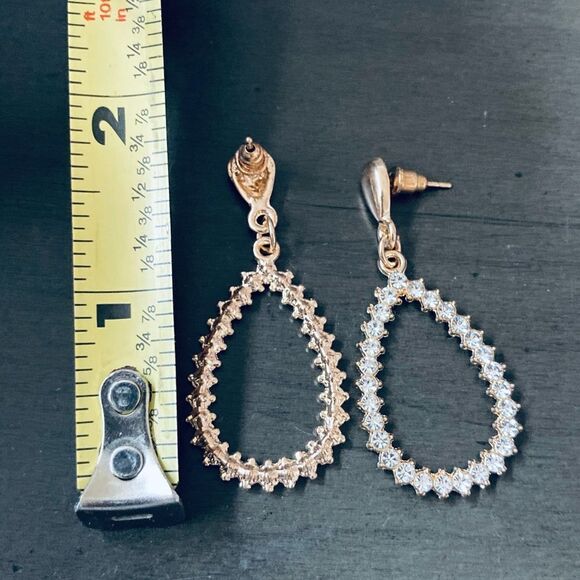 NWT 3-pair Gold Crystal Jeweled Earrings Lot - Picture 3 of 7